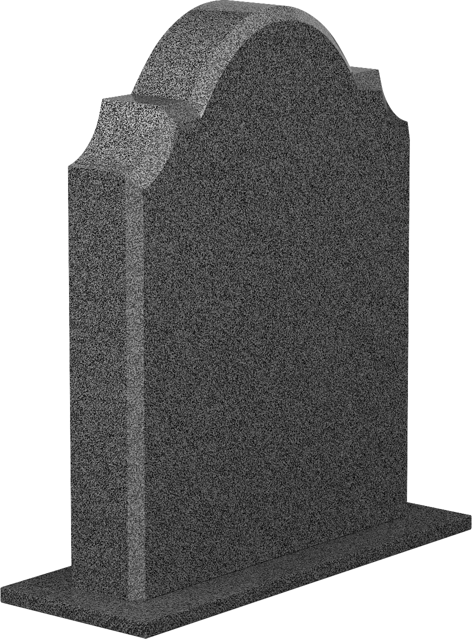 Atticus - En gravstein med klassisk form med elegant bue i toppen.